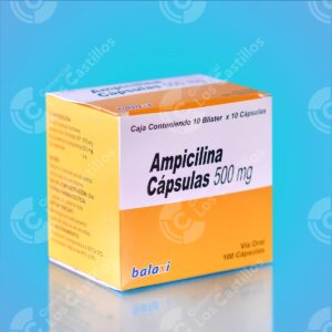 Ampicilina 500mg - Antibiótico de Amplio Espectro (100 Cápsulas)