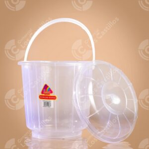 Family Plastics Cubeta Transparente con Tapa