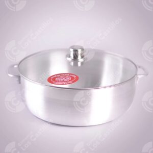 Hogalux Caldero Aluminio 38cm con Tapa Cristal