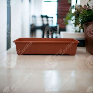 Macetero Plástico Rectangular Terracota