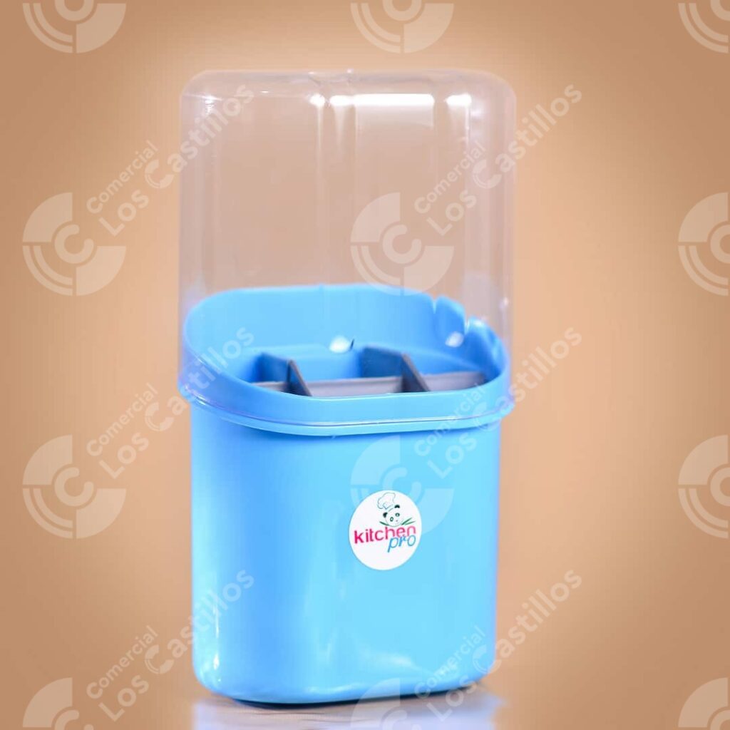 002826 Kitchen Pro Porta Cubiertos Con Tapa Transparente - Comercial Los Castillos