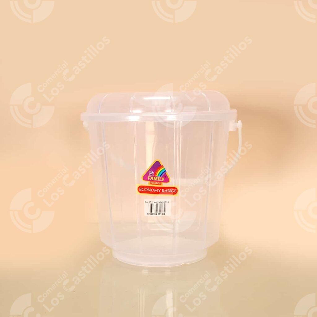 00448 Family Plastics Cubeta Transparente Con Tapa - Comercial Los Castillos