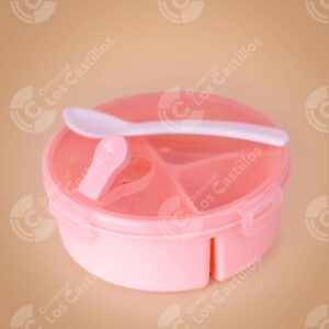 Cantina Plástica Rosa con Cuchara