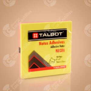 Talbot Notas Adhesivas Neón 3x3 pulgadas